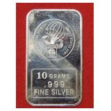 10 gram .999 Fine Silver Bar