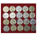 (20) Wartime Silver Jefferson Nickels - high grade