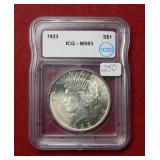 1923 Peace Silver Dollar ICG MS63