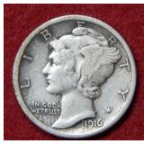 1916 Mercury Silver Dime
