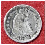 1854 Seated Liberty Half Dime with arrows