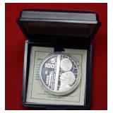1986 100 Peso Silver Comm Coin -World Championship