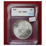 1885 Morgan Silver Dollar MS63