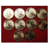 (10) 2000 P Sacagawea Dollar Coins