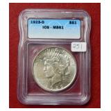 1923 D Peace Silver Dollar ICG MS61