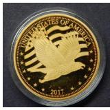 2017 JFK Visit to Ireland & UK Gold Plated Medal