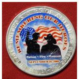 2001 Colorized Silver Eagle - 9/11 Heroes