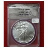 1996 Silver Eagle 1oz ANACS MS69
