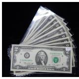 (10) 1976 $2 Federal Reserve Notes - Crisp
