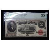 1917 $2 US Legal Tender FR#60 PMG 35