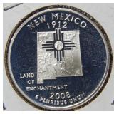 2008 S Silver New Mexico State Quarter