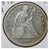 1872 Seated Liberty Silver Dollar
