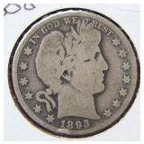 1893 O Barber Silver Half Dollar Coin