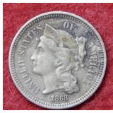 1868 Three Cent Nickel