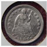 1854 O Seated Liberty Half Dime with Arrows