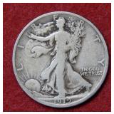 1919 D Walking Liberty Silver Half Dollar