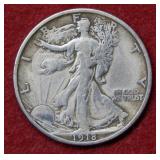 1918 Walking Liberty Silver Half Dollar