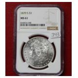 1879 S Morgan Silver Dollar NGC MS61