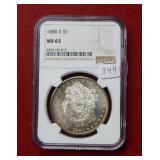 1880 S Morgan Silver Dollar NGC MS63