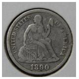 1890 Seated Liberty Silver Dime
