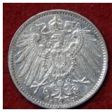 1915 German 1 Mark Silver Coin