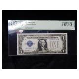 1928 $1 Silver Certificate PCGS 64 PPQ