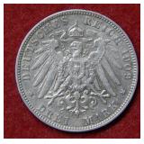 1909 German 3 Mark Coin