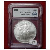 2008 Silver Eagle 1oz ICG MS69+