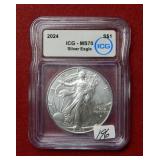 2024 Silver Eagle 1oz ICG MS70