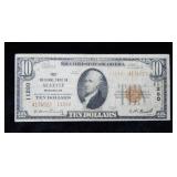 1929 $10 US National Currency Charter Bank #11280