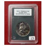1961 P Franklin Silver Half Dollar