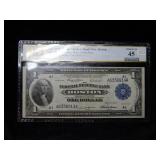 1918 $1 Fed Res Note FR #708 PCGS 45- Boston