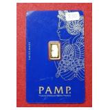 Pamp 1 g .9999 Fine Gold Bullion Bar
