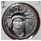 2002 $25 Platinum 1/4 oz Coin