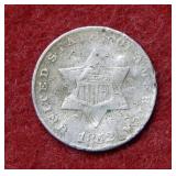 1852 Silver Three Cent Piece
