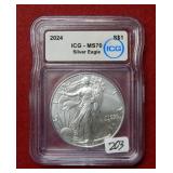 2024 Silver Eagle 1oz ICG MS70