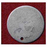 Worn Bust Silver Half with Hole