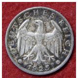 1925 German Silver 1 Mark Coin