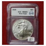 2020 Silver Eagle 1oz ICG MS69+