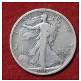 1917 D OBV Walking Liberty Silver Half Dollar