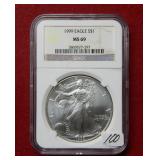 1999 Silver Eagle 1oz NGC MS69