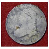 1821 Bust Silver Quarter - early large size