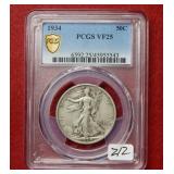 1934 Walking Liberty Silver Half PCGS VF25