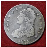 1834 Bust Silver Half Dollar Coin