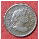 1760 VOCE POPULI Hibernia Half Cent