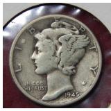 1945 D Mercury Silver Dime