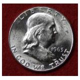 1963 Franklin Silver Half Dollar Coin