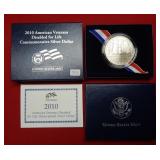 2010 American Veterans Disabled UNC Silver Dollar