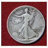 1916 Walking Liberty Silver Half Dollar Coin