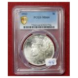 1923 Peace Silver Dollar PCGS MS64